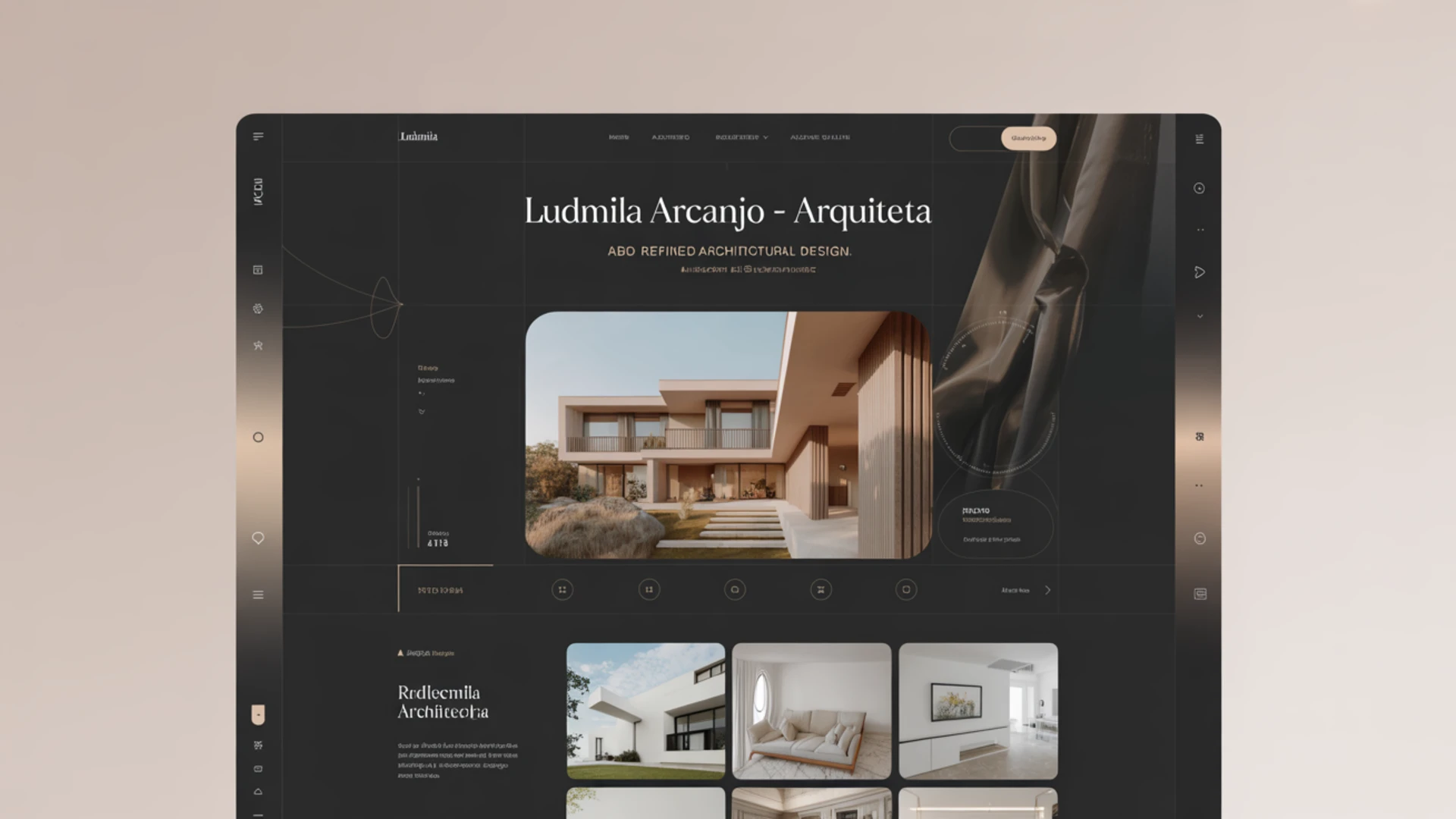 Site para arquiteta Ludmila Arcanjo - exemplo de portfólio profissional